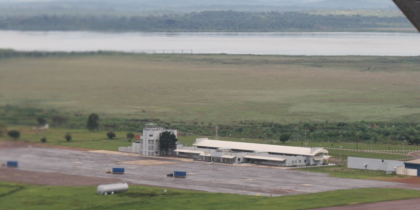 A picture of the old terminal building of the Entebbe International Airport in Uganda.