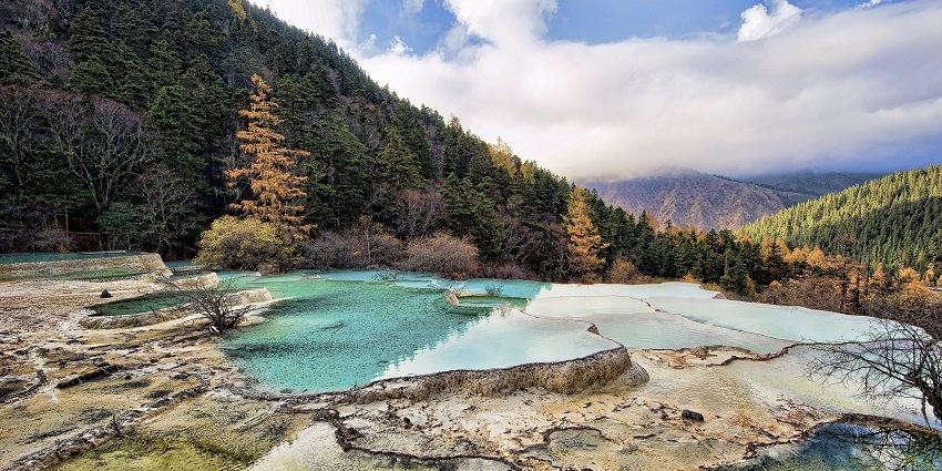 View of a national park in Ngawa Tibetan and Qiang Autonomous Prefecture, China.