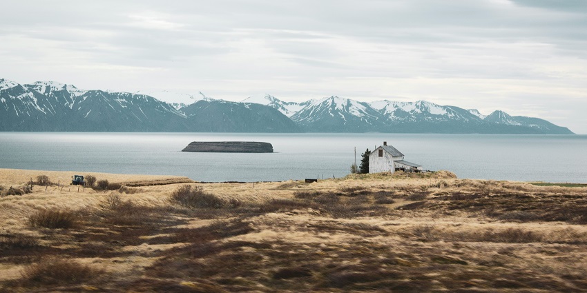 A picture of boats in the harbour of Húsavík, one of the best places to visit in Iceland.