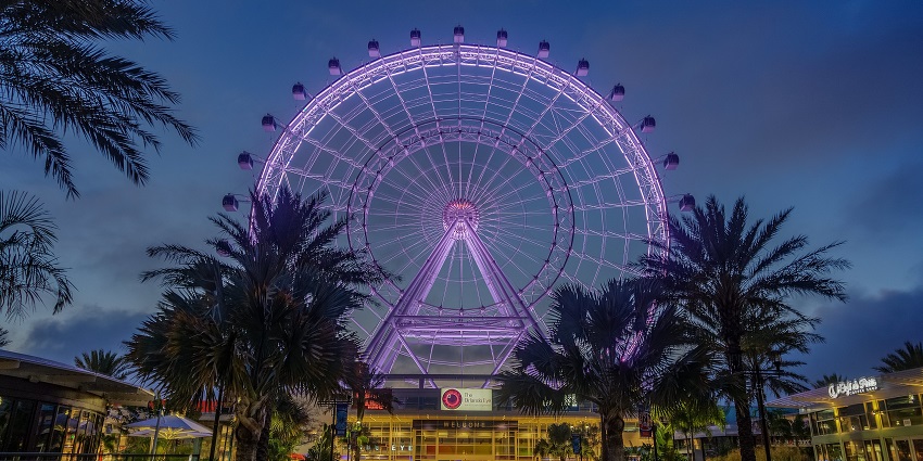A picture of ICON Park, a popular spot for celebrating Valentine's Day in Orlando