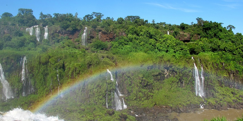 Iguazu Falls is one of the breathtaking spots amidst lush greenery.