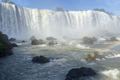 A beautiful panoramic view of the Iguazu Waterfalls