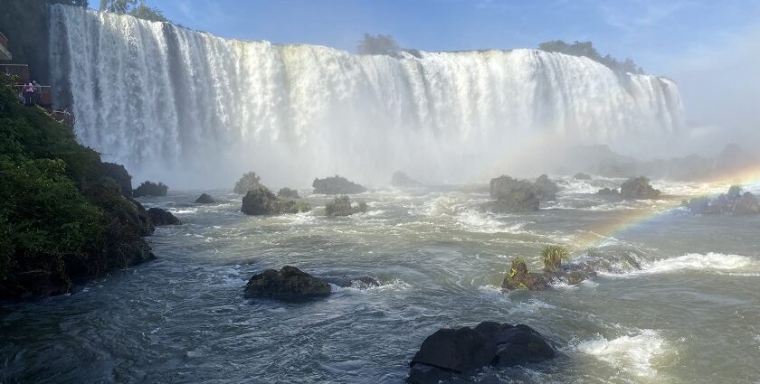 A beautiful panoramic view of the Iguazu Waterfalls