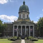 An image of the Imperial War Museum building showcasing its unique architecture.