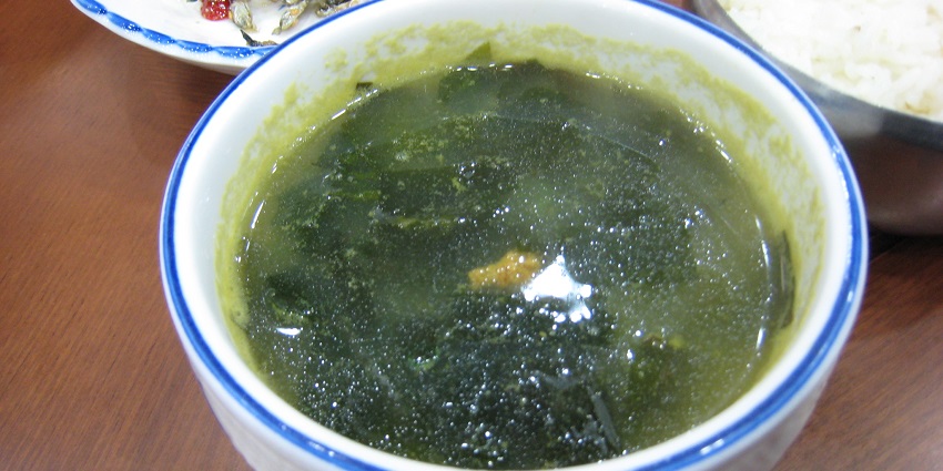 A delicious bowl of seaweed soup - one of the things to do in Nova Scotia in October.