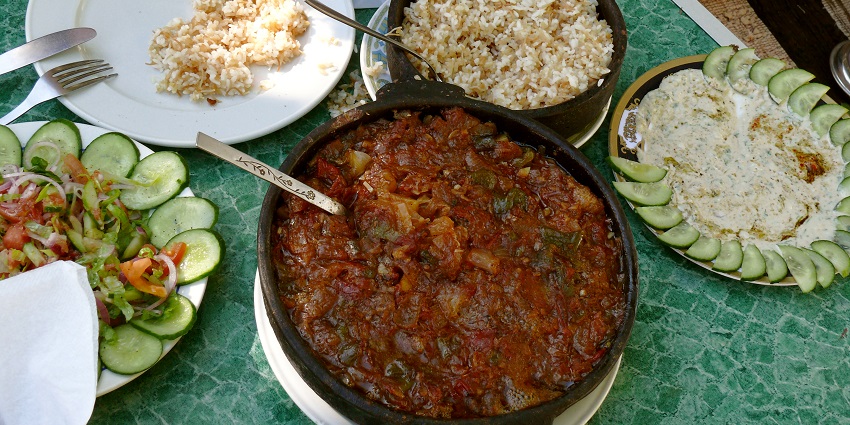 Mesaqa’ah is served with rice and fried eggplant, a perfect dose of Egyptian cuisine.