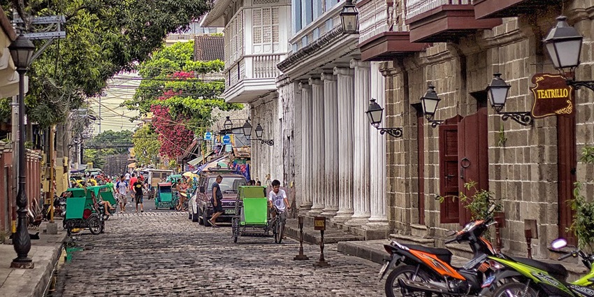 Historical walled city showcasing Spanish colonial architecture and cobblestone streets