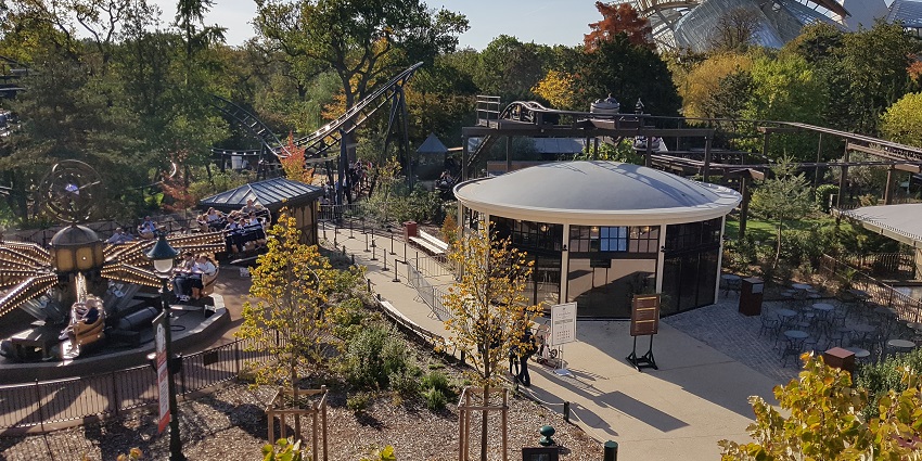 A Parisian park blending nature with thrilling rides among theme parks in Paris.