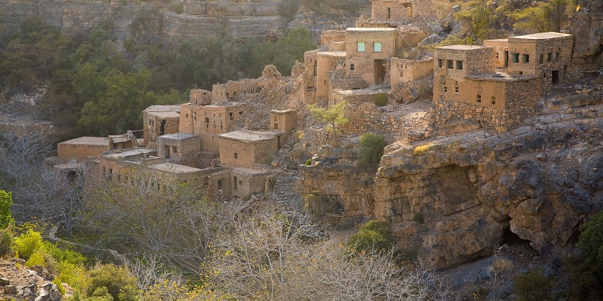 Jebel Akhdar a mountain range offering breathtaking views, hiking trails, and a cool climate.