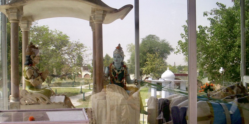 Idols of Hindu God and Goddesses at Jyotisar Tirth, an important temple in Haryana