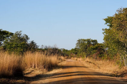 The south main road that leads to the entrance of the Kafue National Park in Zambia