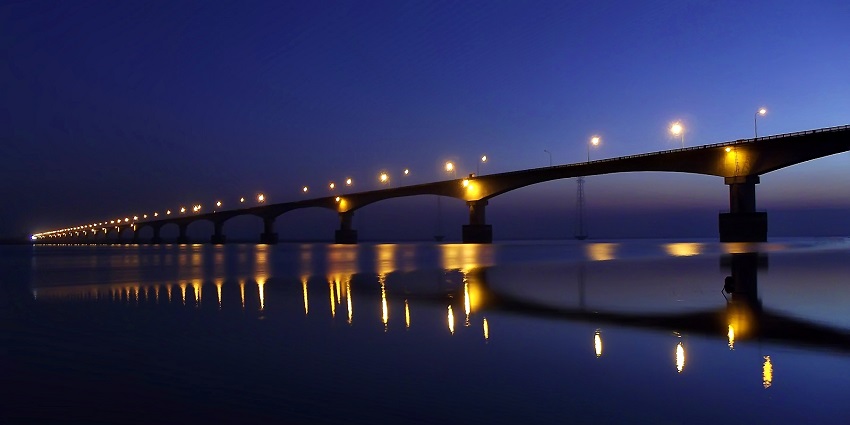 Historic bridge over Brahmaputra River, one of the places to visit according to Tezpur city guide.