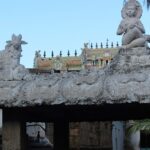 Kanjanur Temple with intricate stone carvings, sculptures, and vibrant details.