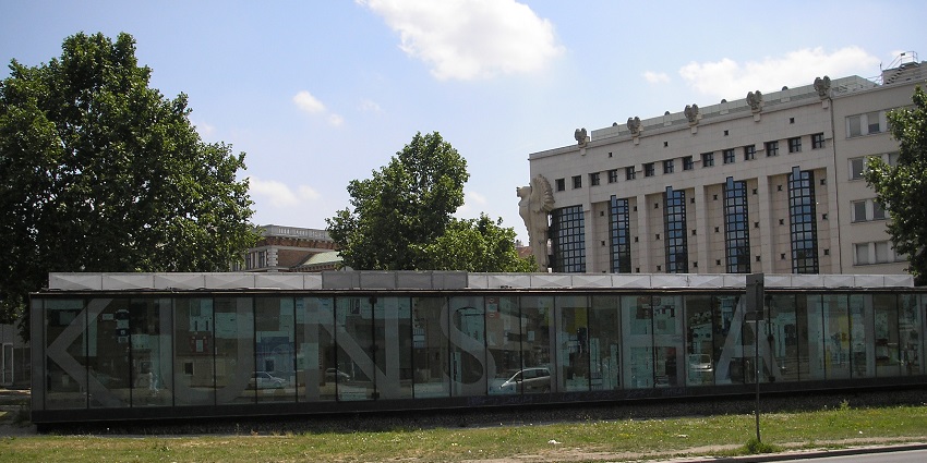 An image of the interior of Kunsthalle Wien with contemporary art installations on display.