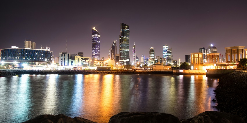 Landmark towers offering panoramic city views and a revolving restaurant, showing Kuwait nightlife.