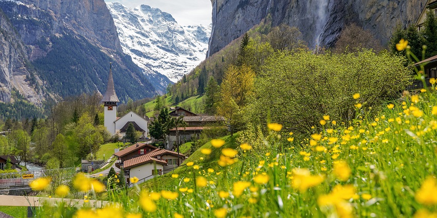 Lauterbrunnen Valley’s 72 waterfalls, a place to visit in Switzerland in June