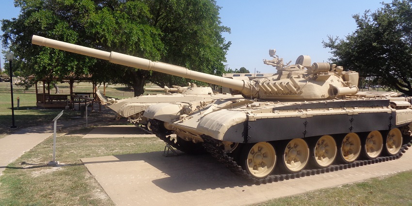 A panoramic view of the Cavalry Tank Museum showcasing its open-air tank exhibits.