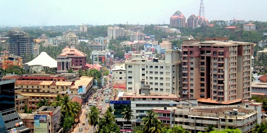 The view of Mangalore city and lush greenery.