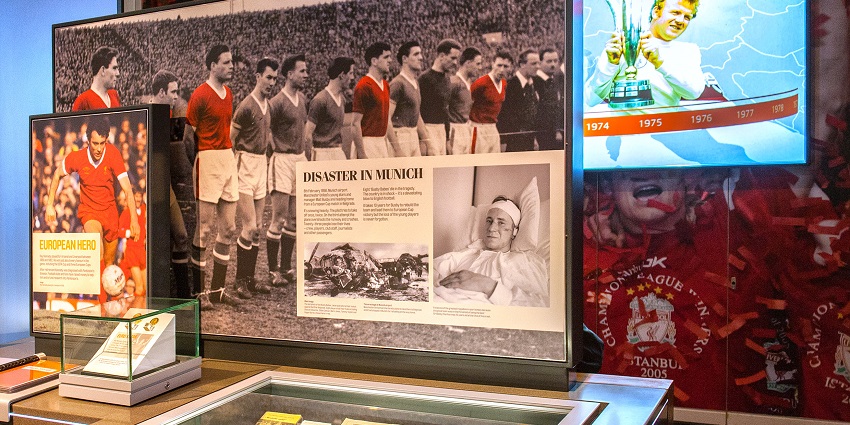 An image of the National Football Museum, a popular place to visit in England.