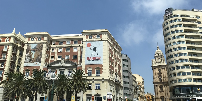 The Spain Square features historic architecture and vibrant cultural heritage in Malaga