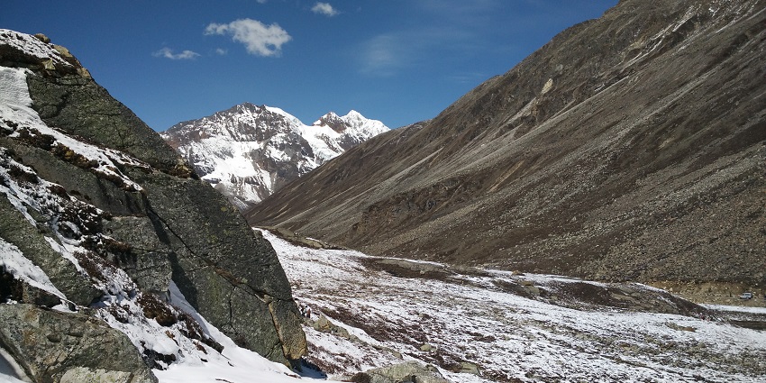 Pristine snow in the Himalayas at Zero Point, Sikkim.