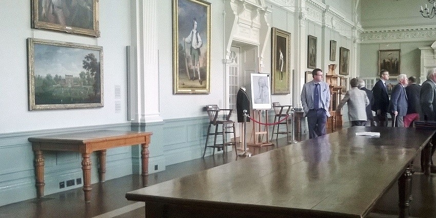 An image of the iconic Long Room entrance of the Lord's Cricket Ground Museum in London.