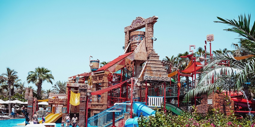 Dilmun Water Park is a fun-filled water park in Bahrain with slides and attractions.