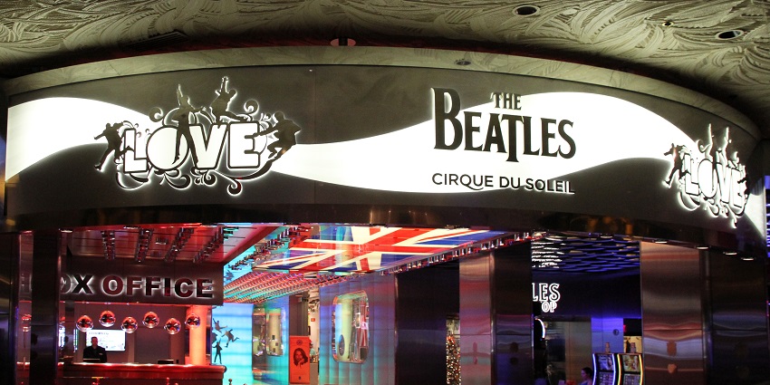 Beatles LOVE show at The Mirage, perfect for a memorable Valentine's Day in Las Vegas.