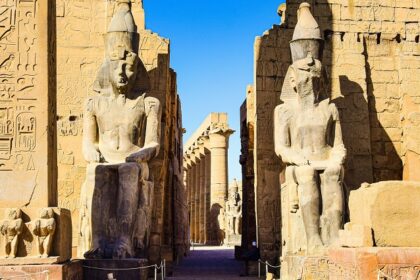 Entrance of Luxor Temple with its architecture during day time view