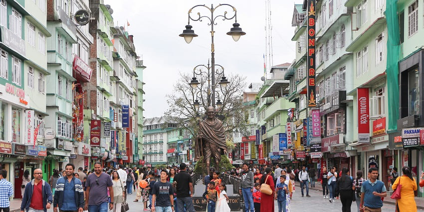 Gangtok's travel plan includes a vibrant pedestrian street with shops, cafes, and cultural charm.