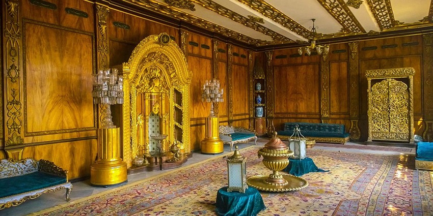 The beautiful picture of a monument located inside the Manial Palace Museum in Cairo.