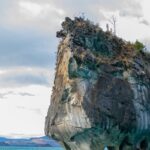 A picturesque view of the famous Marble Caves in Chile