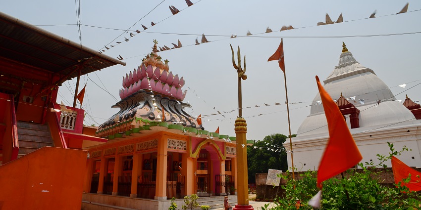 Image of a temple with colourful and stunning architecture during day time view