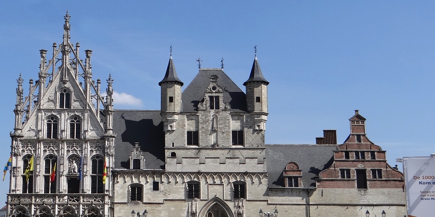 The stunning architecture of the town hall of Mechelen, a famous place in Belgium.