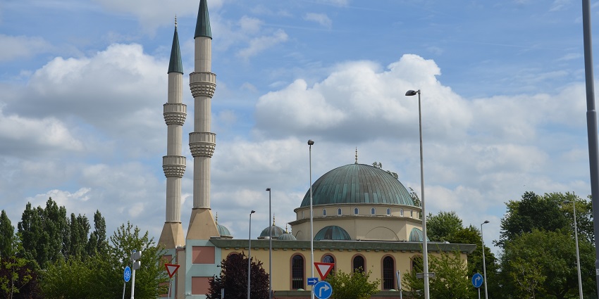 Mevlana Mosque in Rotterdam is a beautiful mosque in the Rotterdam with tall minarets.