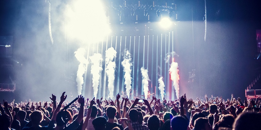 A view of concert night at the Miami Beach Pop Festival within the Miami music festivals