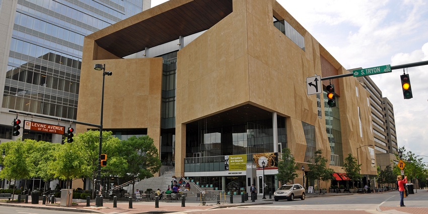 A picture of Mint Museum Uptown, one of the best art museums in North Carolina.