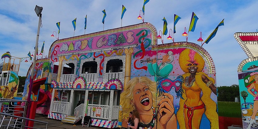 Image of inside amusement park and mirror mage for kids and adults