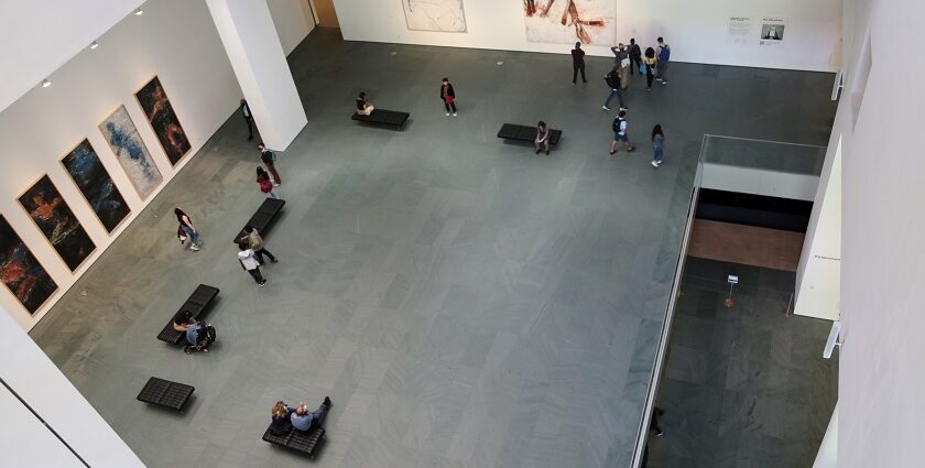 Exterior view of the MoMA Museum in New York City, featuring the modern design.