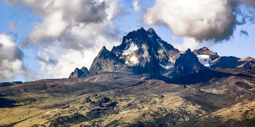 Mount Kenya National Park landscape with Mount Kenya, amidst embarking on Kenya jungle safari.