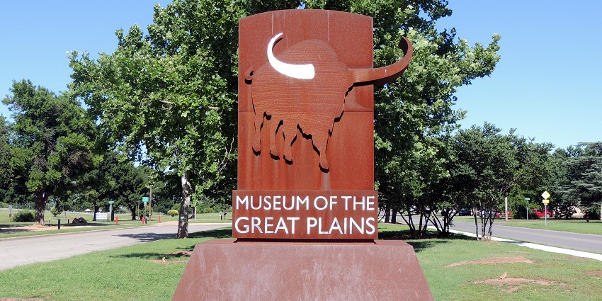 Museum of the Great Plains sign in Lawton, Oklahoma, a famous destination near Fort Sill
