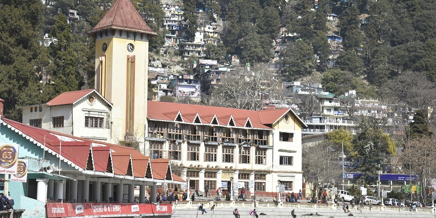 Image of Picturesque View of Nainital Clock Tower surrounded by lush green trees