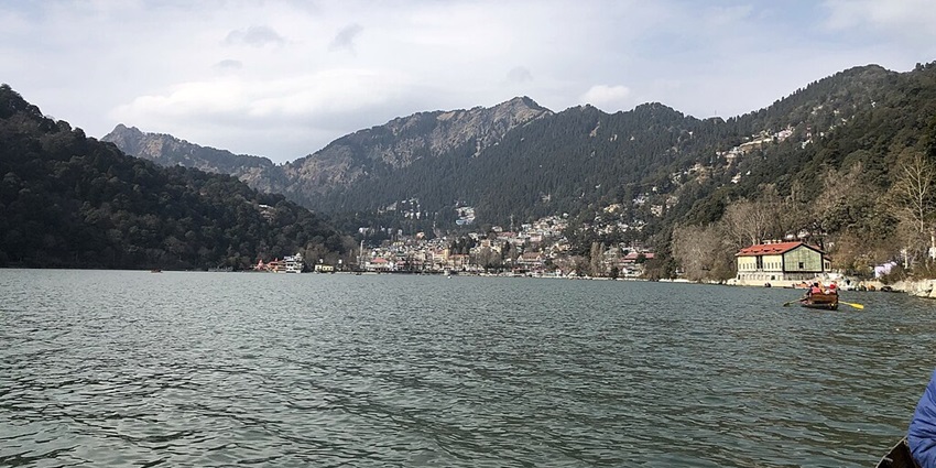 Front view of European style built Raj Bhavan, the administrative centre of Nainital in Uttarakhand.