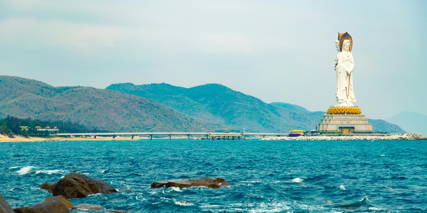 Snapshot of the beautiful Guanyin of Nanshan in Sanya, Hainan, China
