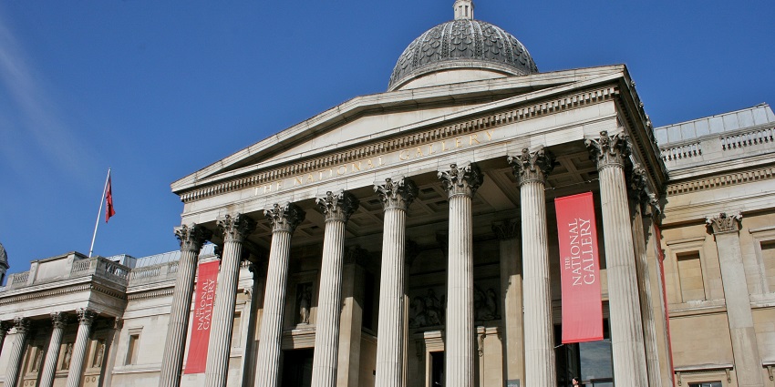 An image of the National Gallery, a famous place near the Imperial War Museum in London.
