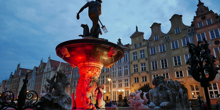 Iconic fountain in Gdansk, featuring Neptune as the central figure, highlighted in the Gdansk travel guide.