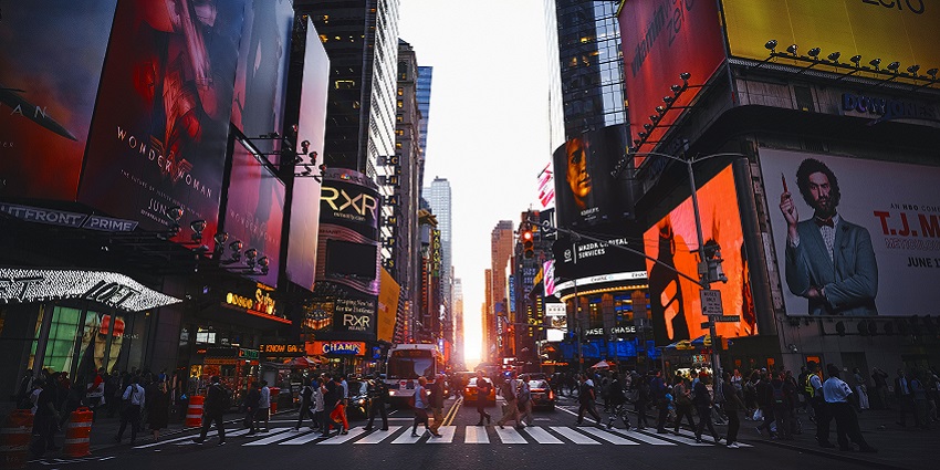 A crowd gathered at Times Square, one of the best places to celebrate New Year in the USA