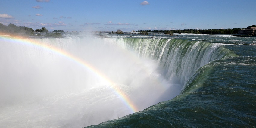 Fireworks illuminate Horseshoe Falls at the best New Year party in Canada.