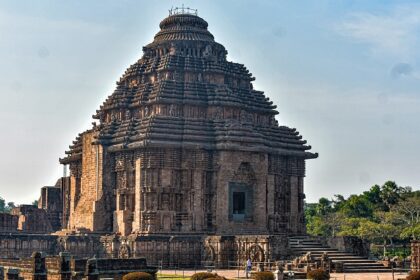 View of Konark Sun Temple, a UNESCO World Heritage Site showcasing architectural brilliance.