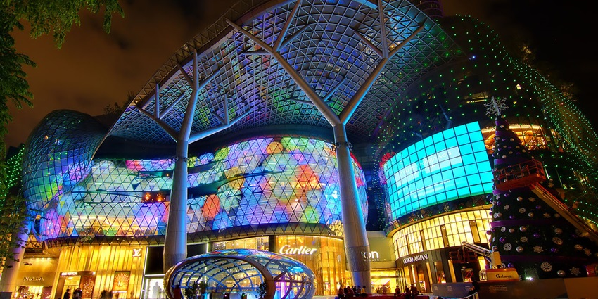 Front view of the ION Orchard Shopping Mall, a place to visit on the Singapore travel guide.